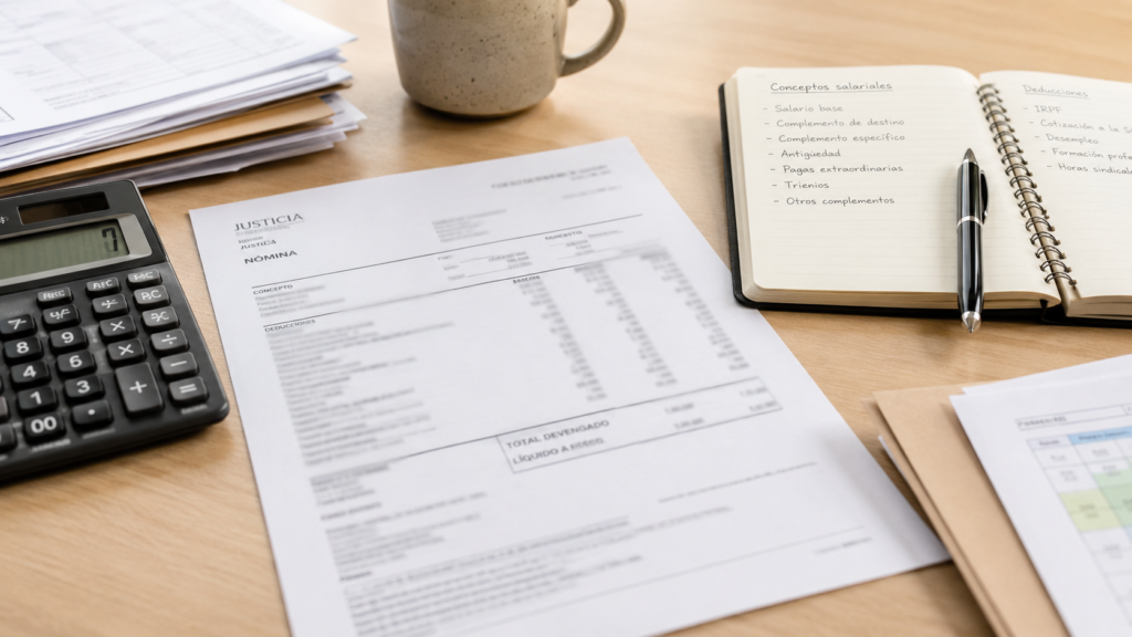 Nomina y conceptos salariales de Auxilio Judicial