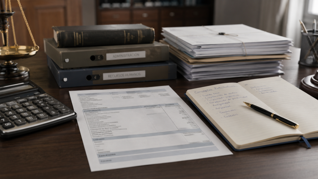 Nomina y conceptos retributivos del sueldo de Gestion Procesal